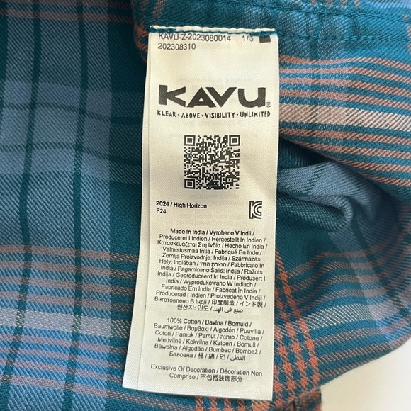 Kavu Women’s High Horizon Flannel Shirt Blue Size XS Button Up - Picture 4 of 8